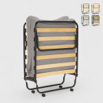 Lit pliant 80x180 avec matelas en microfibre et sommiers � lattes apollo - vert fonc�