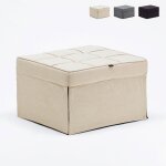 Lit pouf pliant 1 place convertible en tissu sweet relax - beige