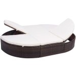 Vidaxl - lit de repos d'extrieur avec coussin rsine tresse marron