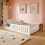 Lit au sol 120x200 sommier inclus maya blanc