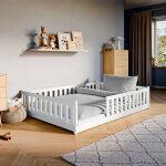 Lit au sol 140x200 sommier inclus maya blanc