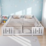 Lit au sol enfant, lit enfant avec barriere, lit cabane deux places, d'emp�cher efficacement b�b�s retournent ...