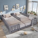 Lit au sol enfant, lit enfant avec barriere, lit cabane deux places, d'emp�cher efficacement b�b�s retournent ...