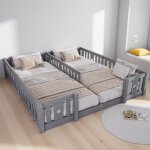 Lit au sol enfant, lit enfant avec barriere, lit cabane deux places, d'emp�cher efficacement b�b�s retournent ...