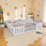 Lit au sol enfant, lit enfant avec barriere, lit cabane deux places, d'emp�cher efficacement b�b�s retournent ...