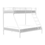 Lits superposes - 90 / 140 x 190 cm - blanc - en metal - sommiers inclus - bruce