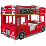 Lits superpos�s bus london 90x200 cm rouge