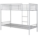 Vente - unique - lits superposés duotis ii - 2 x 90 x 190 cm - argent Vente - unique - lits superposés duotis ii - 2 x 90 x 190 cm - argent