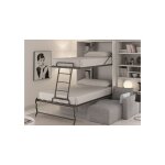 Les tendances - lit superpos escamotable 2 couchages 90x190 et 140x190 verkali - faade blanche