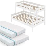 Vitalispa - lit superpos everest, blanc, 120x200 / 80x200 cm avec 2 matelas