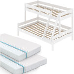 Vitalispa - lit superpos everest, blanc, 140x200 / 90x200 cm avec 2 matelas