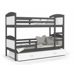 Kids literie - lit superposé matis 90x190 (sans matelas) gris - blanc livré avec le sommiers et tiroir. ... Kids literie - lit superposé matis 90x190 (sans matelas) gris - blanc livré avec le sommiers et tiroir. ...