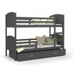 Kids literie - lit superposé matis 90x190 (sans matelas) gris livré avec le sommiers et tiroir. Kids literie - lit superposé matis 90x190 (sans matelas) gris livré avec le sommiers et tiroir.