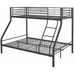 Habitat et jardin - lit superpos en mtal 'leo' sommiers inclus - 90 / 140 x 190 cm - noir