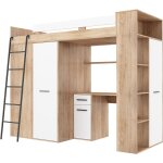 Bim furniture - armoire de lit mezzanine �chelle pour enfants v�rana l cm h190x120x236 blanc oak