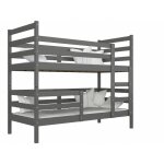 Kids literie - lit superpos mika 90x190 gris livr avec sommiers