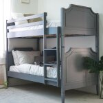 Deco in paris - lit superpos sparable en bois gris pauline 90 x 190 cm