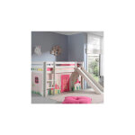 M&s - lit surlev 90x200 cm avec toboggan blanc dcor nature rose - pino