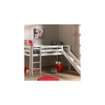 M&s - lit surélevé 90x200 cm avec toboggan blanc - pino M&s - lit surélevé 90x200 cm avec toboggan blanc - pino