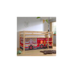 M&s - lit surlev avec chelle naturel dcor camion de pompier - pino