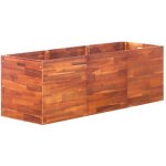 The living store lit surlev de jardin bois d'acacia 150x50x50 cm - jardinire en bois - pot de fleurs ...