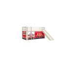 M&s - lit surélevé avec toboggan blanc décor camion de pompier - pino M&s - lit surélevé avec toboggan blanc décor camion de pompier - pino