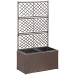 Lit surlev treillis 2 pots 58x30x107cm rsine tresse marron vidaxl