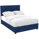 Vente - unique - lit avec tiroirs 160 x 200 cm - tissu velours bleu - leopold