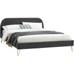 Concept - usine - lit velours phoenix pied �pingle laiton
