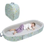 Lit de voyage avec matelas et barri�re de s�curit�, lit b�b� portable, berceau imperm�able, lit de voyage ...