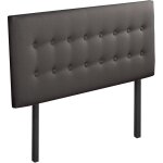 Literie tte de lit capitonne margot 180x110 cm coloris gris anthracite - bellecour