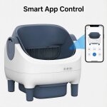 Liti�re chat autonettoyante capacit� maximale de 76l + 11l, bac � liti�re pour chat alerte intelligente ...