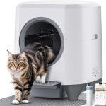 Liti�re chat autonettoyante capacit� maximale de 80l, bac � liti�re pour chat alerte intelligente via ...