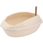 Liti�re pour chat plastique demi - ferm�e avec rabat anti - �claboussures