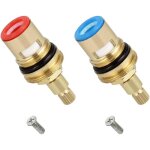 Litzee ? lot de 2 t�tes � disques c�ramiques g1 / 2 ? compatibles robinets laiton ? 20 crans ? longueur ...