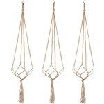Litzee - 3 pcs suspension plante, cintres en jute pour pot de fleurs portes plantes macramés avec porte ... Litzee - 3 pcs suspension plante, cintres en jute pour pot de fleurs portes plantes macramés avec porte ...
