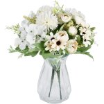 Litzee - bouquet de fleurs artificielles 2 pices champagne fausses pivoines, hortensias, clous de girofle, ...