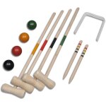 Inlife ensemble de croquet en bois pour 4 joueurs