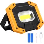 Litzee - projecteur led rechargeable 30w 2000lm projecteur chantier lumi�re de travail avec 2x 18650 ...
