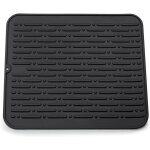 Tapis de schage vaisselle xl en silicone 45 x 40 cm garantie  vie (noir)