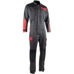 Lma - combinaison de travail double zip tricolore sesame gris / rouge 6xl