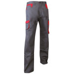 Lma - pantalon de travail 110821 lin taille 44 gris / rouge multipoche avec passepoils r�tror�fl�chissants ...