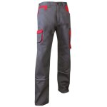 Lma - pantalon de travail 110821 lin taille 50 gris / rouge multipoche avec passepoils r�tror�fl�chissants ...