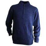 Lma - pull hiver avec col camionneur zipp tablette bleu fonc s