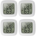 Lntyq lot de 4 mini thermomtres d'intrieur - thermomtre hygromtre d'intrieur - avec rafrachissement ...