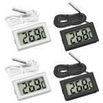 Lntyq 4 pcs thermomtre rfrigrateur , thermomtre lcd numrique avec sonde tanche pour rfrigrateur ...