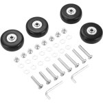 Lntyq - 4pcs bagages valise roues de rechange, roulettes pivotantes en caoutchouc roulettes roulements ...