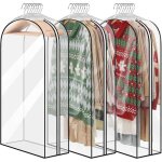 Lntyq housses de vtements transparentes 60 x 100 cm etanche mite housses  vtements penderie avec goussets ...