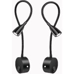 Lampe chevet murale 2 pack lumires applique liseuse led col de cygne lumire 3w, 3000k blanc chaud lampe ...