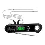 Thermomtre alimentaire  lecture instantane avec 2 sondes filaires dtachables, talonnage, fonction ...